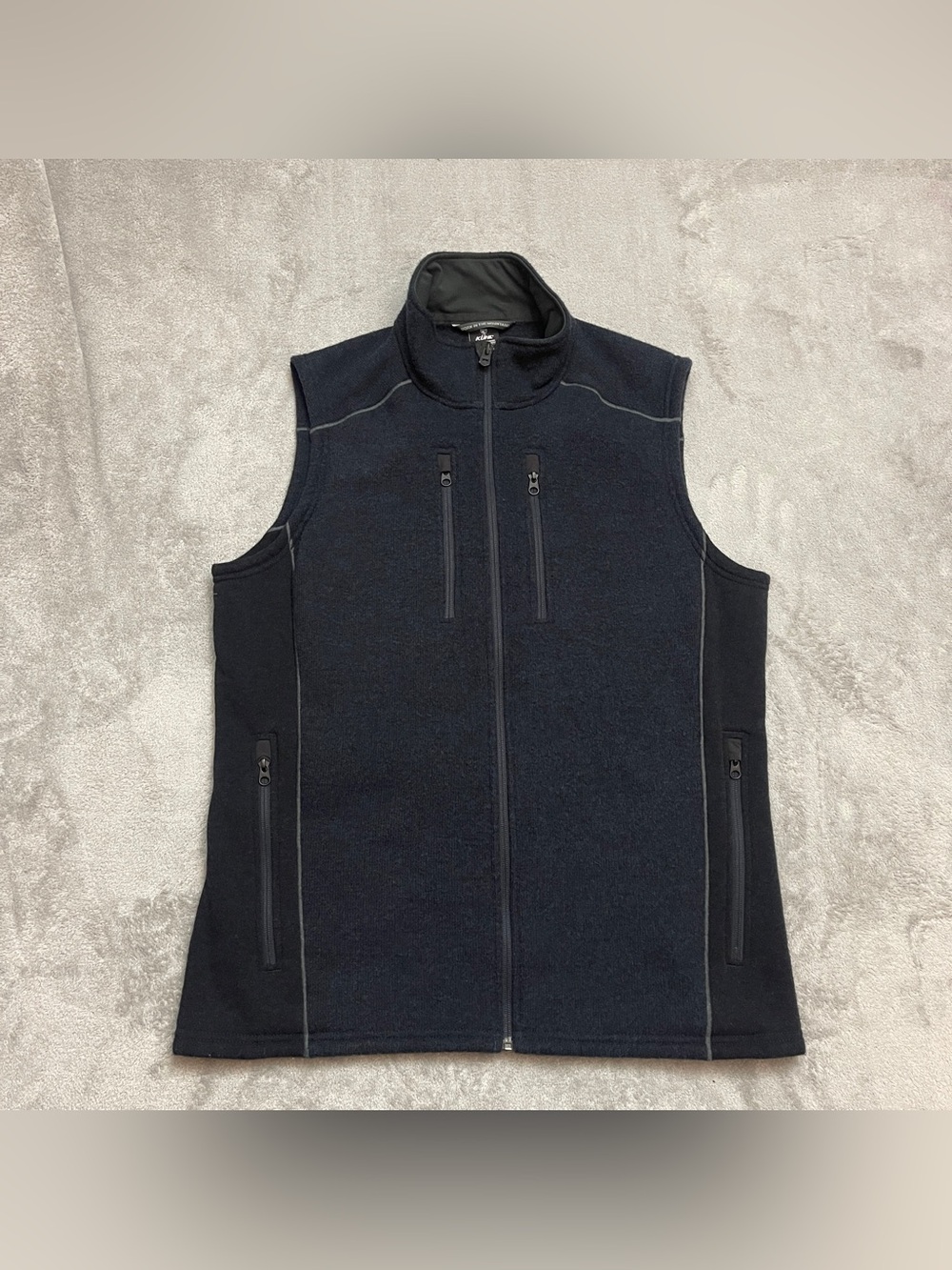 Kuhl Interceptr Vest Mens Large Dark Navy Blue Full Zip Grid Fleece